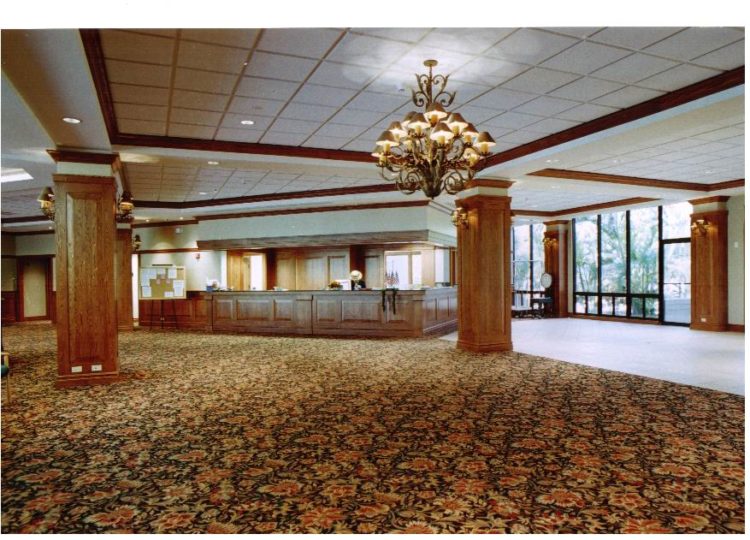 Haggai Lobby across carpet to front desk,doors
